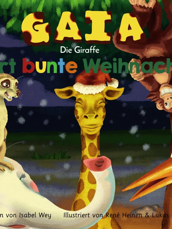 Produkt Gaia, die Giraffe, feiert bunte Weihnachten Foto